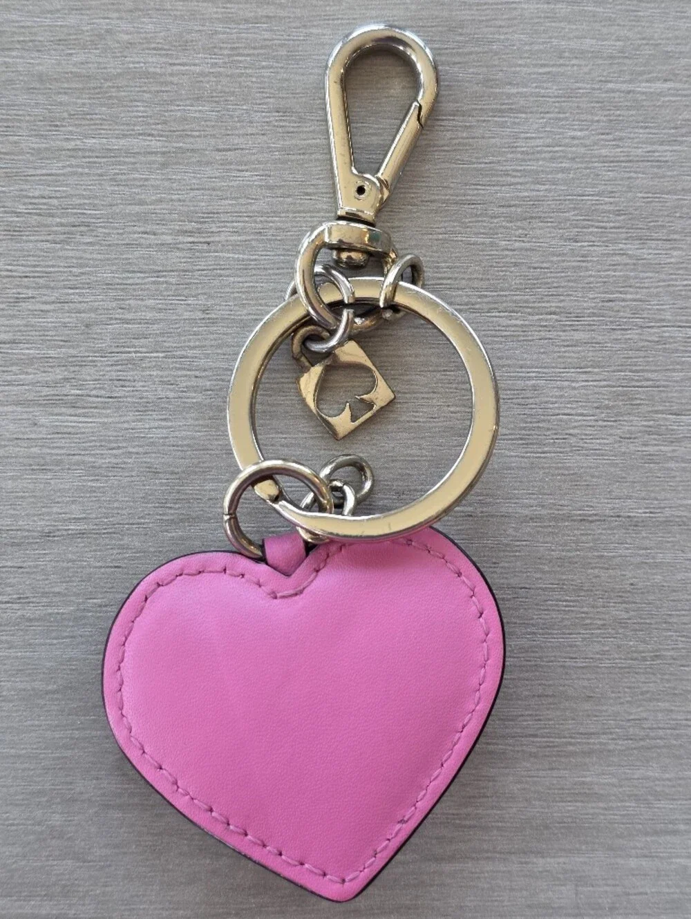 Kate Spade New York Pink Puff Heart Keychain